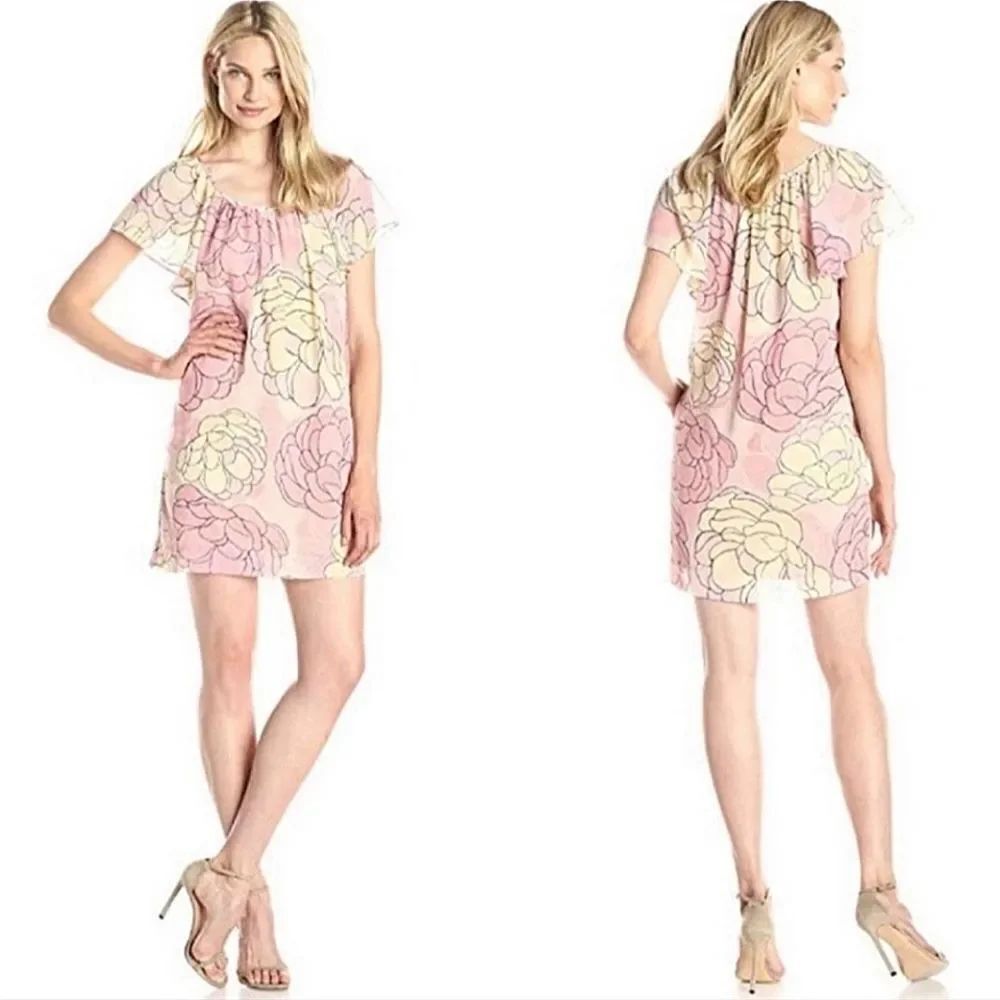 BCBGMaxAzria Coreen Peach Floral Print Dress